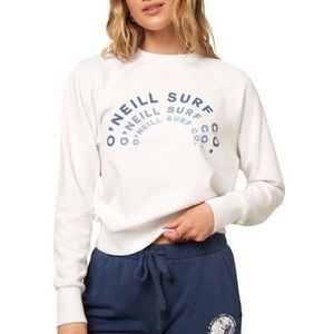 Women's NWOT O’Neill White Crewneck | Lightweight | Slightly Cropped | Beachy